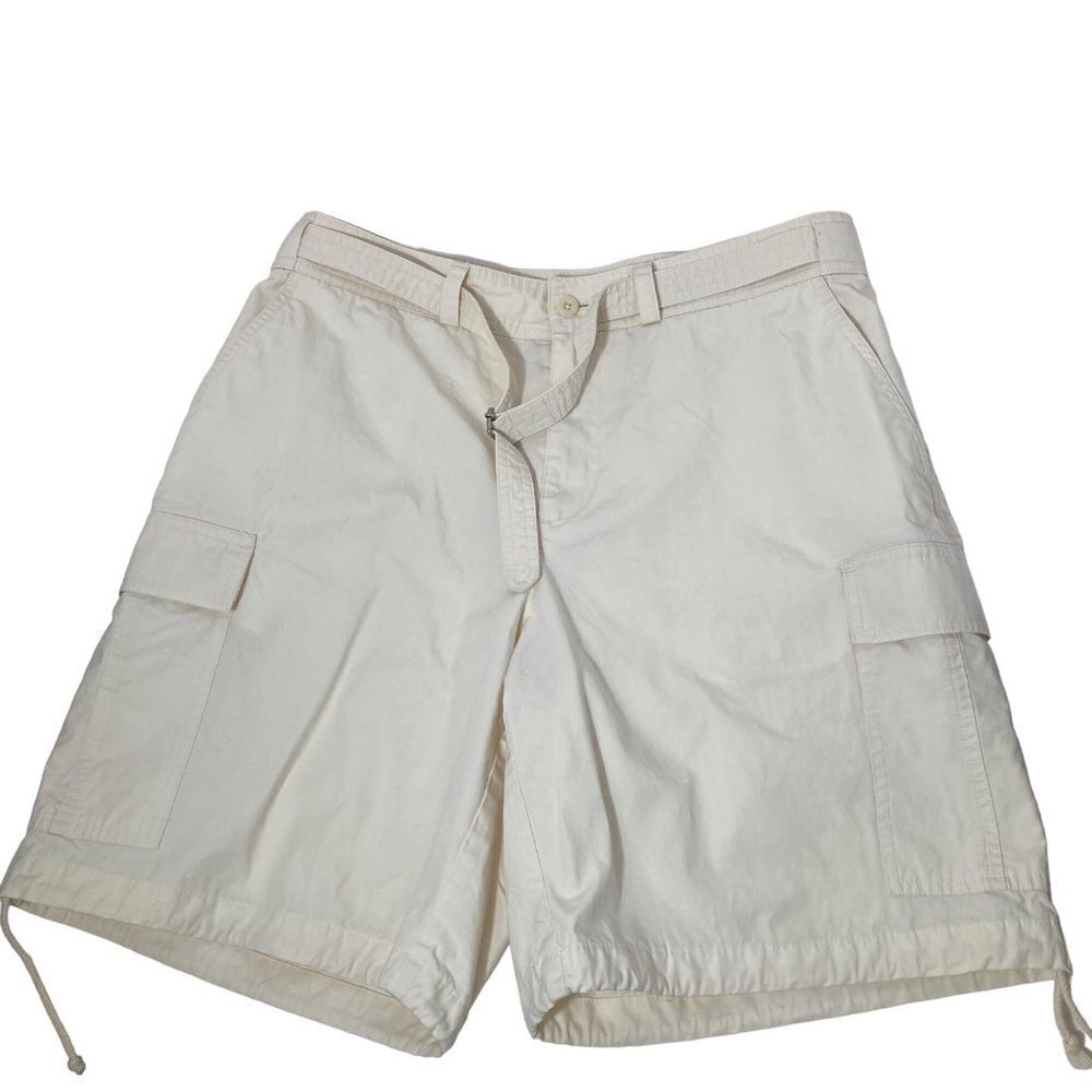 Womens Vintage Lauren Ralph Lauren Cotton Cargo‎ Hiking Shorts Off White 10 - Picture 2 of 7